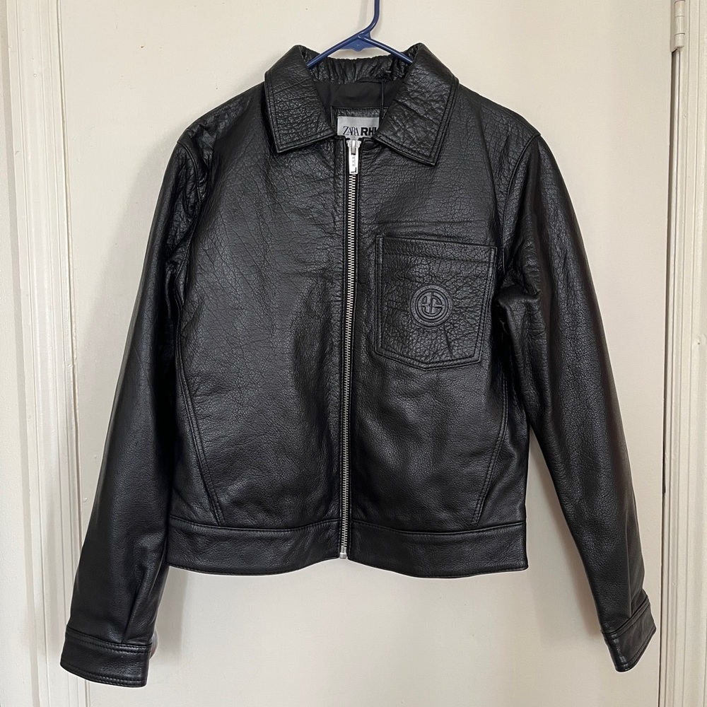 NWT RHUDE x Zara Cropped Leather Jacket